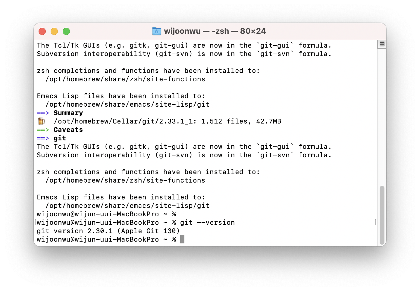 mac m1 git